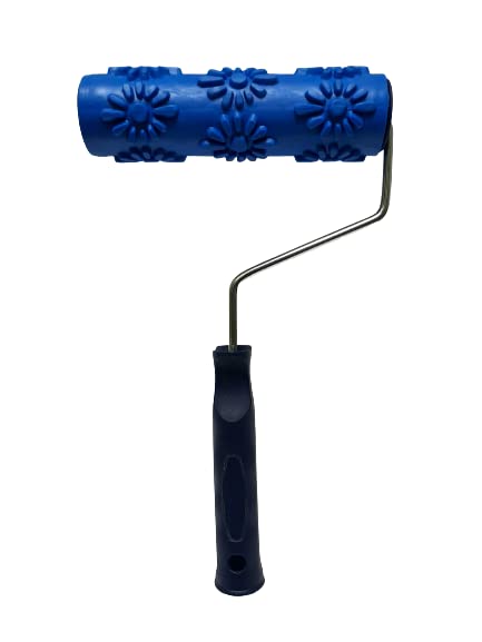 7 inches Flower Design Texture Roller with Chrome Handle