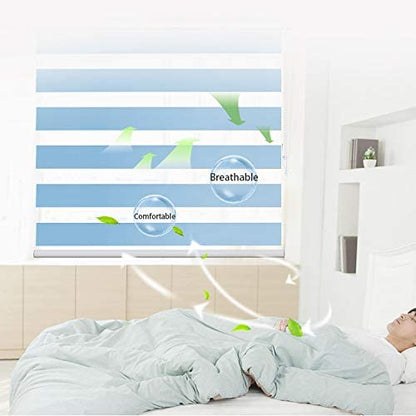 Zebra Blinds for Windows and Doors with Dual Shade, Horizontal Stripes, Blinds for Home & Office (Customized Size, Small Plant)