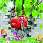 Blackout Roller Blinds for Window - Kids Cartoon Car Printed Design Size - 36"(W) X 36"(H)
