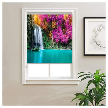 Printed Blackout Roller Blinds for Window - Colorful Nature Art Design