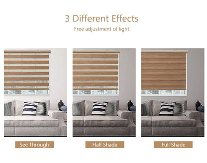 Zebra Blinds for Windows and Doors with Dual Shade, Horizontal Stripes, Blinds for Home & Office (Customized Size, Arch Shaped Fan Design)