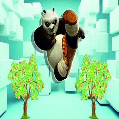 Printed Blackout Window Roller Blind Panda Cartoon Design