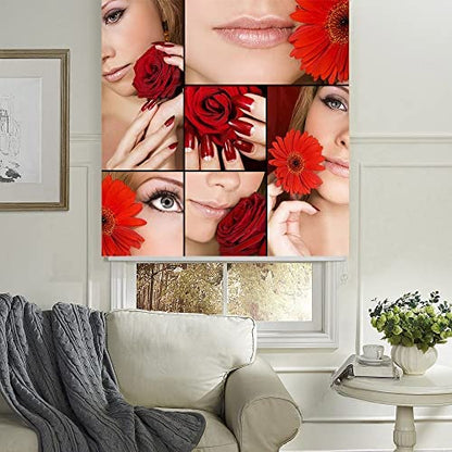 Printed Blackout Roller Blinds for Window - Red Sunflower Flower Design Size
