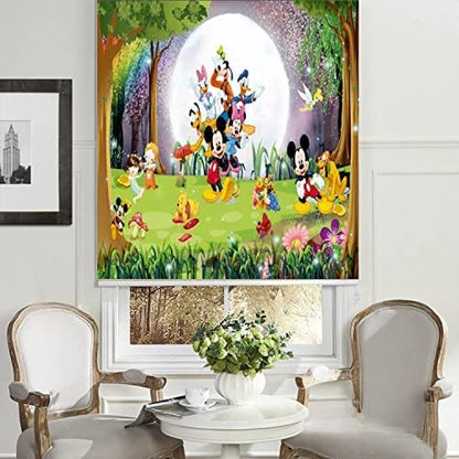Printed Blackout Roller Blinds for Window - Mickey Mouse Family Design