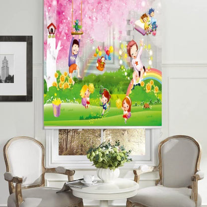 Printed Blackout Window Roller Blind 3D Cartoon Design