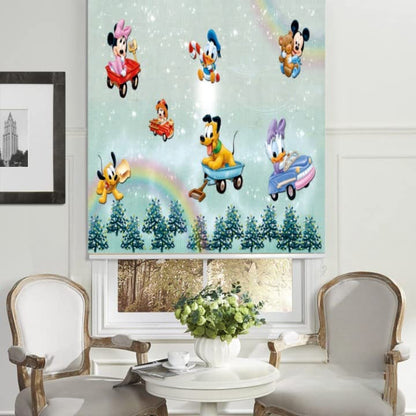 Printed Blackout Window Roller Blind Mickey Mouse Cartoon Design