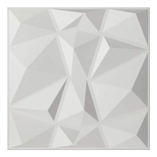 3D Wall Panel PVC Diamond Design, White (VN1NEW-P1)