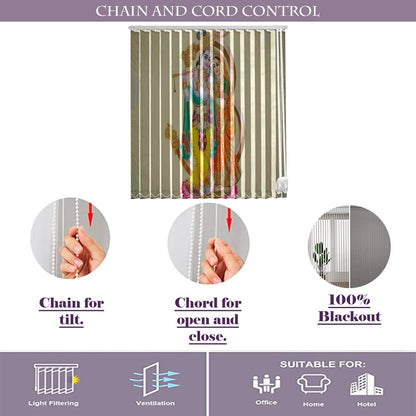 Vertical Blinds for Windows,French Door and Sliding Door Blinds for Smart Home Office, (Customized Size, Radhe Krishna)