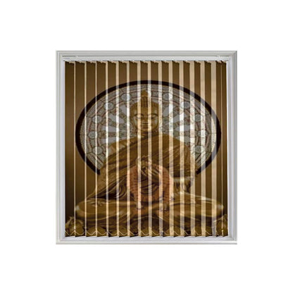 Vertical Blinds for Windows,French Door and Sliding Door Blinds for Smart Home Office, (Customized Size, Golden Buddha Statue)