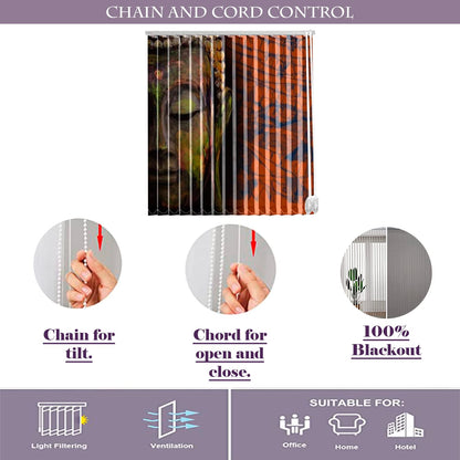 Vertical Blinds for Windows,French Door and Sliding Door Blinds for Smart Home Office, (Customized Size, Buddha Painting)