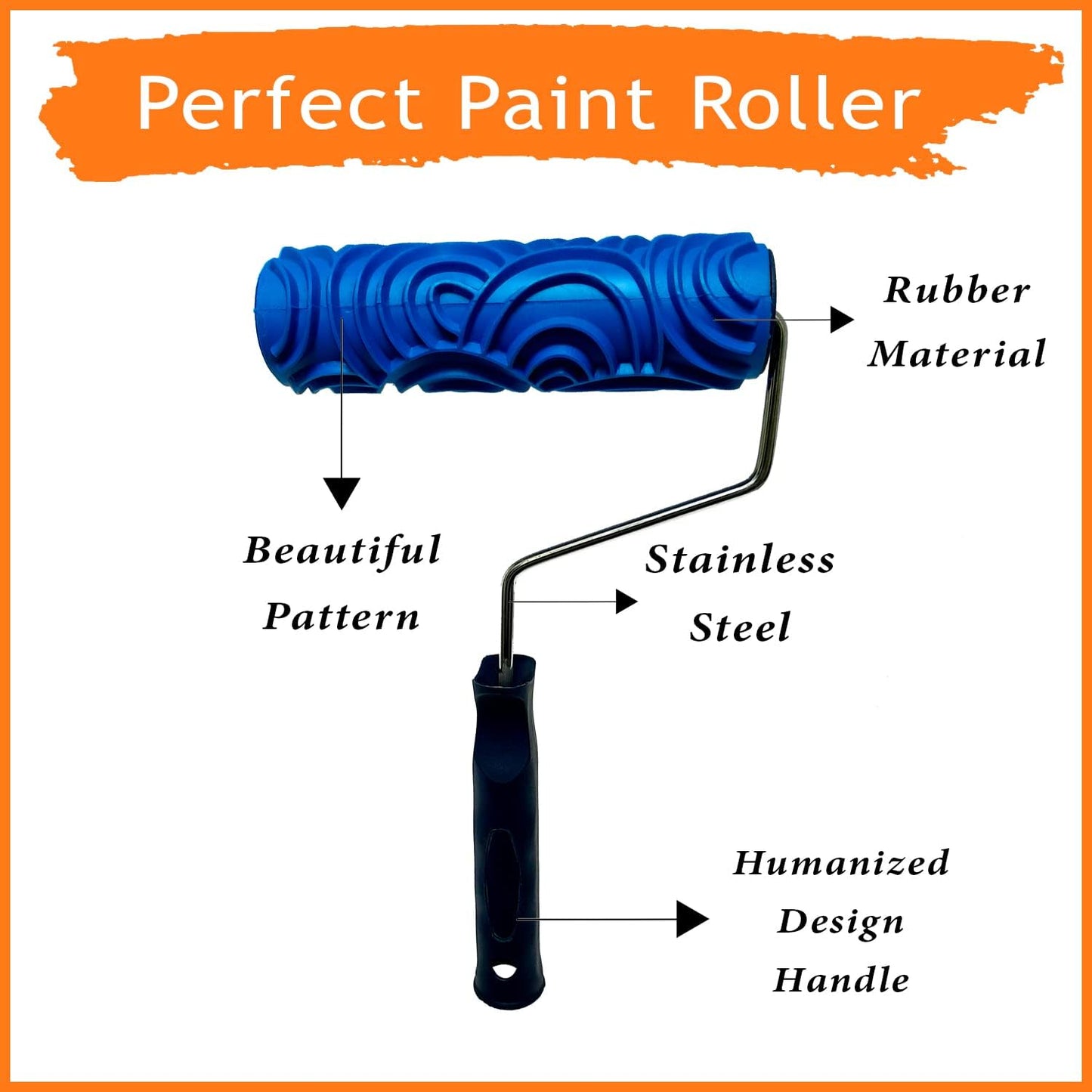 17.78 CM Circle Design Texture Roller with Chrome Handle