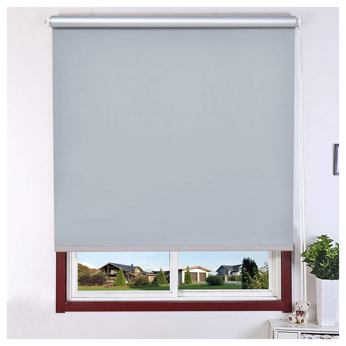 Blackout Roller Blinds for Windows- Grey (Personalized Size)
