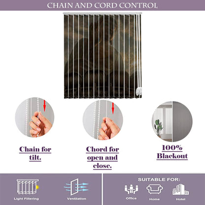 Vertical Blinds for Windows,French Door and Sliding Door Blinds for Smart Home Office, (Customized Size, Buddha)