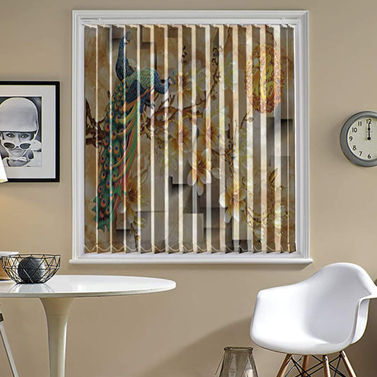 Vertical Blinds for Windows,French Door and Sliding Door Blinds for Smart Home Office, (Customized Size, Peacock)