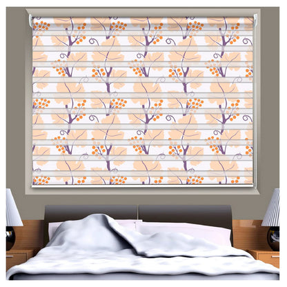 Zebra Blinds for Windows and Doors with Dual Shade, Horizontal Stripes, Blinds for Home & Office (Customized Size, Purple Tree)