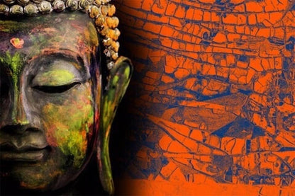 Vertical Blinds for Windows,French Door and Sliding Door Blinds for Smart Home Office, (Customized Size, Buddha Painting)