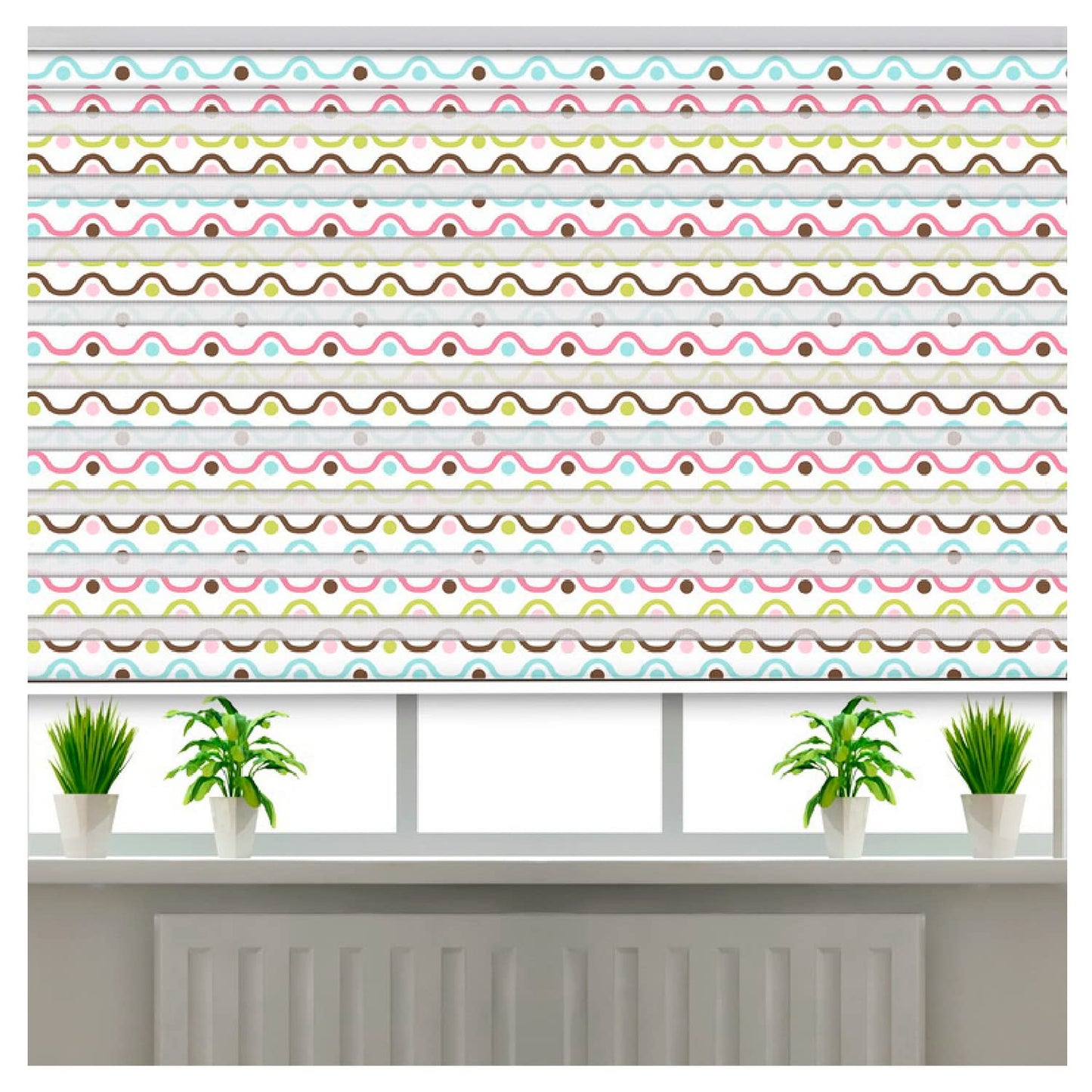 Zebra Blinds for Windows and Doors with Dual Shade, Horizontal Stripes, Blinds for Home & Office (Customized Size, Zig zag Art )