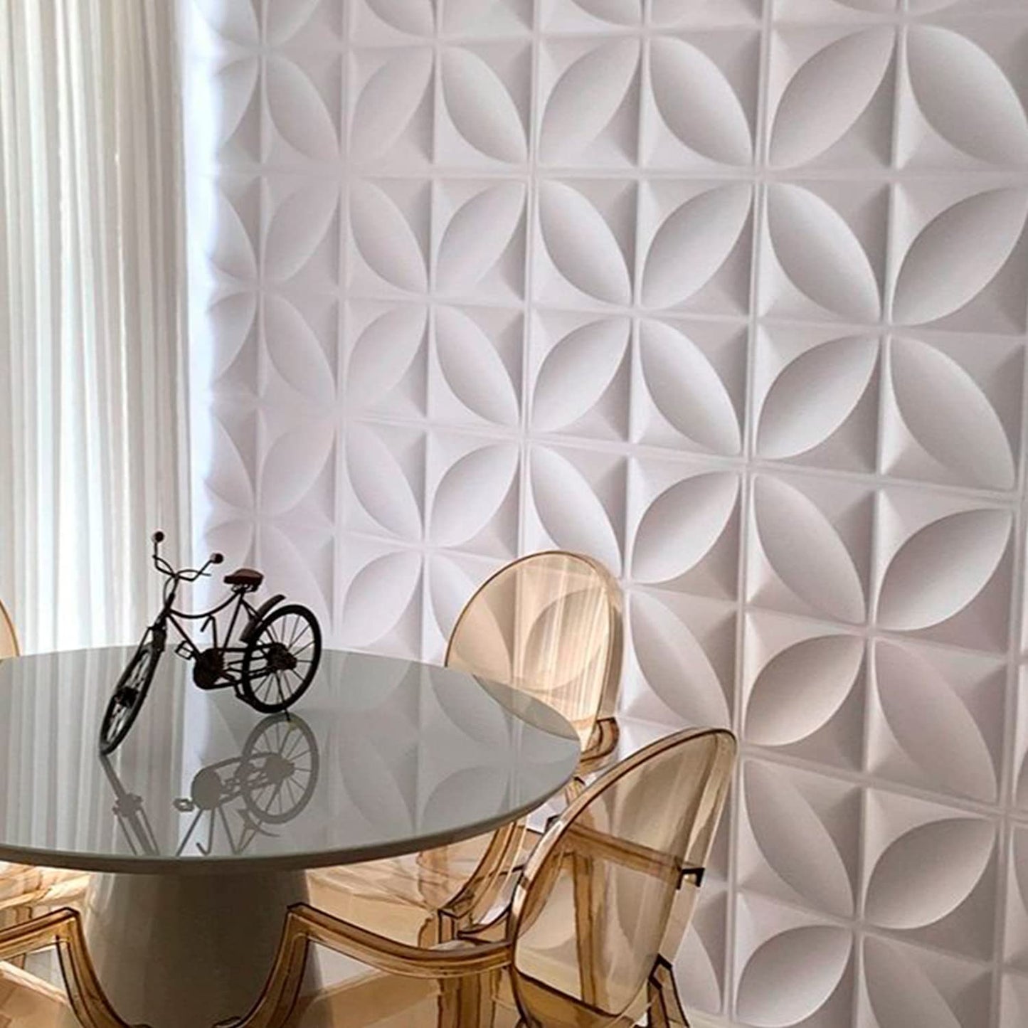 3D Wall Panel PVC White Design (VN1NEW-D124-P1)