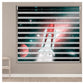 Zebra Blinds for Windows and Doors with Dual Shade, Horizontal Stripes, Blinds for Home & Office (Customized Size, 3D Rocket Art Design)