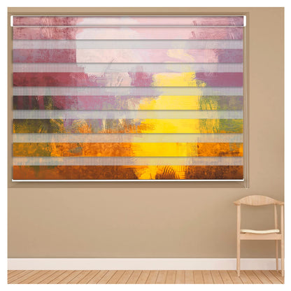 Zebra Blinds for Windows and Doors with Dual Shade, Horizontal Stripes, Blinds for Home & Office (Customized Size, Nature Paint Art)