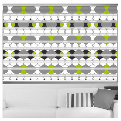 Zebra Blinds for Windows and Doors with Dual Shade, Horizontal Stripes, Blinds for Home & Office (Customized Size, Brio Mineral Design)
