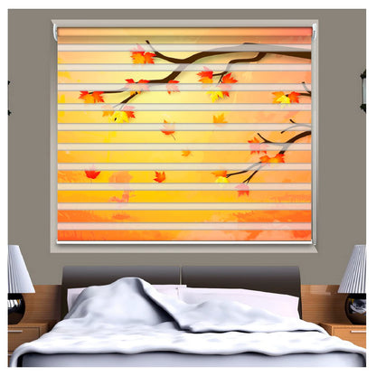Zebra Blinds for Windows and Doors with Dual Shade, Horizontal Stripes, Blinds for Home & Office (Customized Size, Tree Branch)