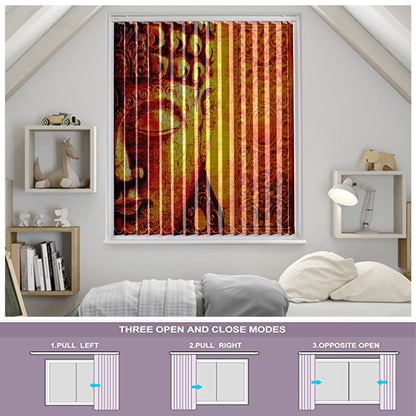 Vertical Blinds for Windows,French Door and Sliding Door Blinds for Smart Home Office, (Customized Size, Ancient Buddha)