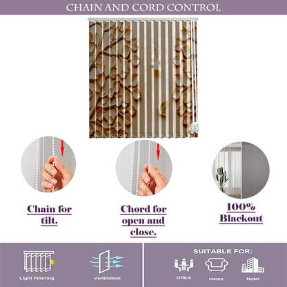 Vertical Blinds for Windows,French Door and Sliding Door Blinds for Smart Home Office, (Customized Size, Birds and Leafs)
