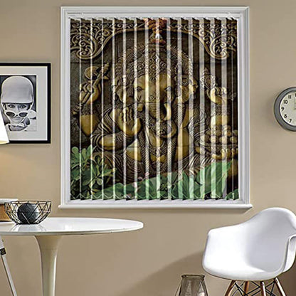 Vertical Blinds for Windows,French Door and Sliding Door Blinds for Smart Home Office, (Customized Size, Lord Ganesha)