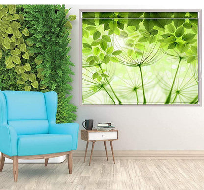 Printed Blackout Roller Blinds for Window - Leaf Art Design