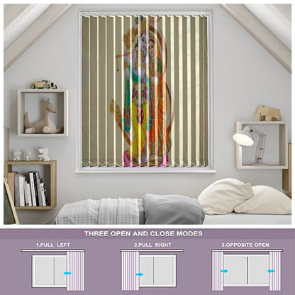 Vertical Blinds for Windows,French Door and Sliding Door Blinds for Smart Home Office, (Customized Size, Radhe Krishna)