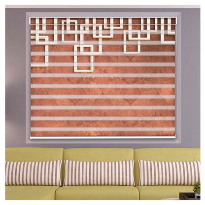 Zebra Blinds for Windows and Doors with Dual Shade, Horizontal Stripes, Blinds for Home & Office (Customized Size, Square Shape Art)
