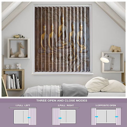 Vertical Blinds for Windows,French Door and Sliding Door Blinds for Smart Home Office, (Customized Size, Sitting Buddha)