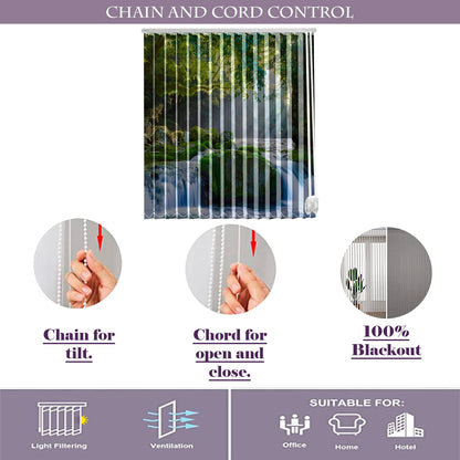 Vertical Blinds for Windows,French Door and Sliding Door Blinds for Smart Home Office, (Customized Size, Beautiful Nature)