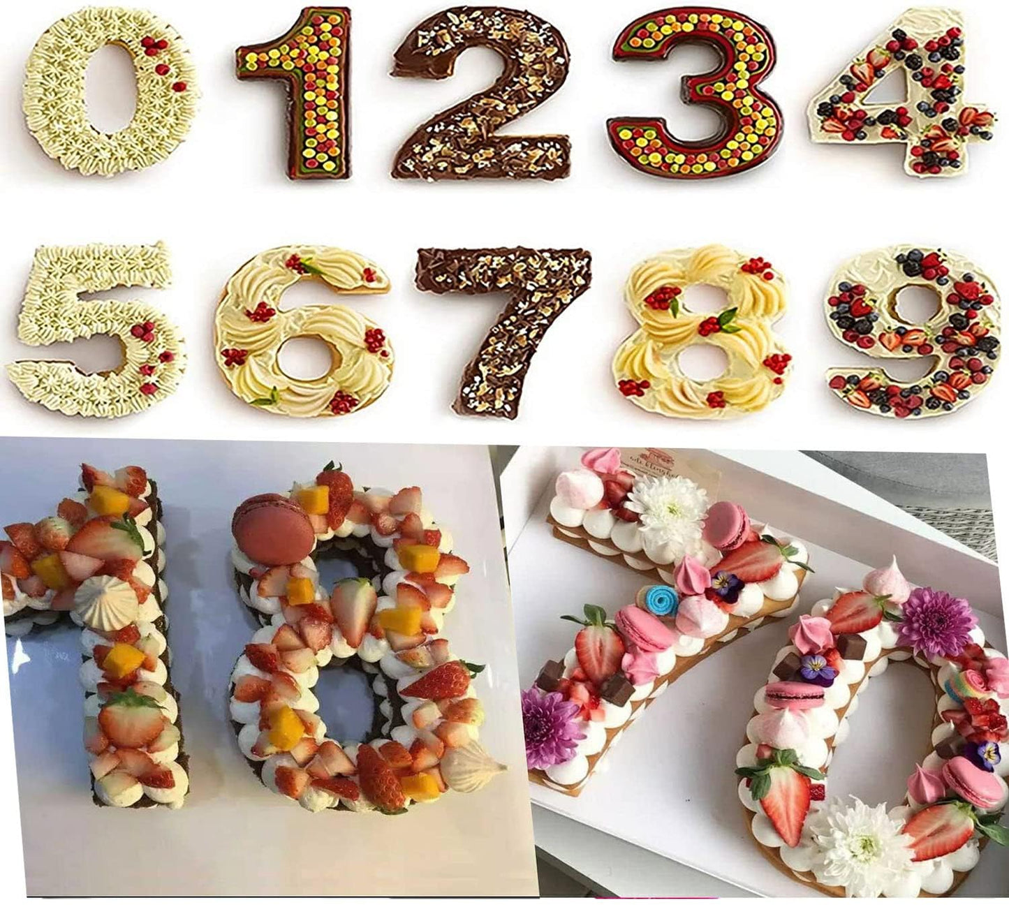 A to Z Alphabet Letter & 0-9 Number Cake Stencils -12 inches (Pack of 1)