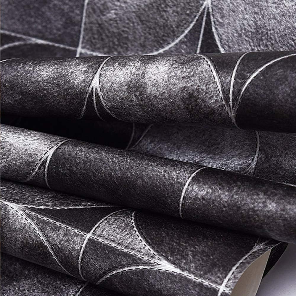 3D Latest American Leather Design Grey & Black Wallpaper Roll for Home Walls 57 Sq Ft (0.53m or 21 Inches x 10m or 33 Feet)