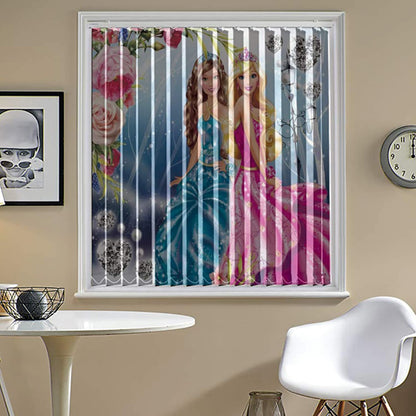 Vertical Blinds for Windows,French Door and Sliding Door Blinds for Smart Home Office, (Customized Size, Barbie Doll)