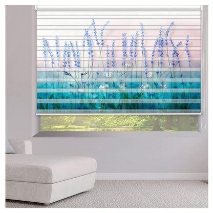 Zebra Blinds for Windows and Doors with Dual Shade, Horizontal Stripes, Blinds for Home & Office (Customized Size, Small Plant)