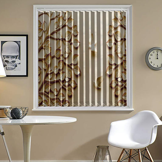 Vertical Blinds for Windows,French Door and Sliding Door Blinds for Smart Home Office, (Customized Size, Birds and Leafs)