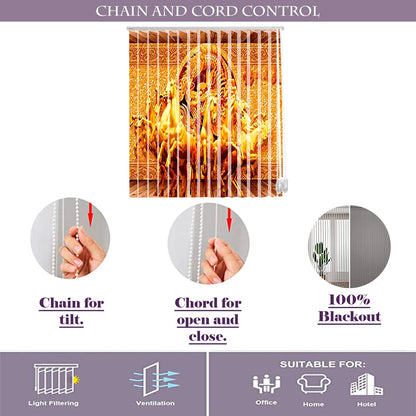 Vertical Blinds for Windows,French Door and Sliding Door Blinds for Smart Home Office, (Customized Size, Golden Seven Horses)