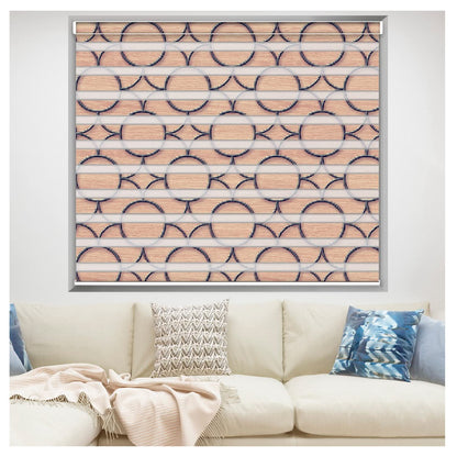 Zebra Blinds for Windows and Doors with Dual Shade, Horizontal Stripes, Blinds for Home & Office (Customized Size, Circular Chain Design)
