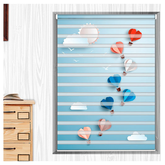 Zebra Blinds for Windows and Doors with Dual Shade, Horizontal Stripes, Blinds for Home & Office (Customized Size, Parashoot Art)