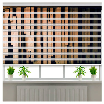 Zebra Blinds for Windows and Doors with Dual Shade, Horizontal Stripes, Blinds for Home & Office (Customized Size, Abstract Art)