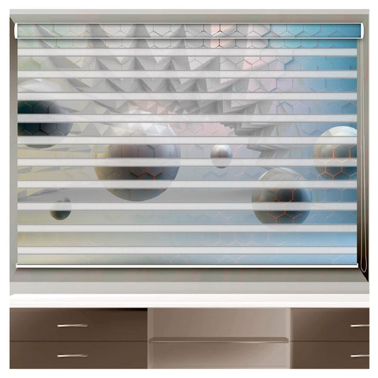 Zebra Blinds for Windows and Doors with Dual Shade, Horizontal Stripes, Blinds for Home & Office (Customized Size, 3D Art)