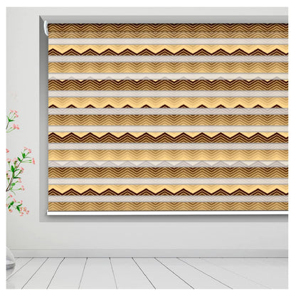 Zebra Blinds for Windows and Doors with Dual Shade, Horizontal Stripes, Blinds for Home & Office (Customized Size, Triangle Wave Design)