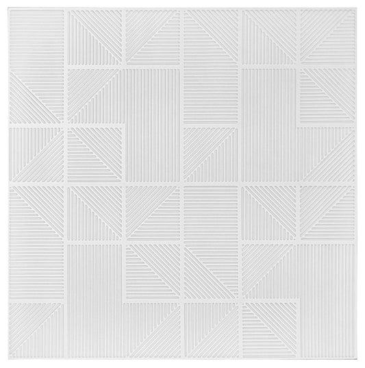 Kayra Decor 3D Self Adhesive Wall Panel -White Stripe Design - (Size 50 x 50 CM)