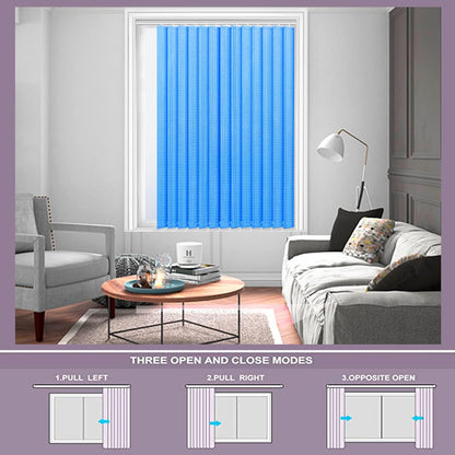 Vertical Blinds for Windows - Bedroom, Kitchen, Sliding Door, and Balcony | Blue