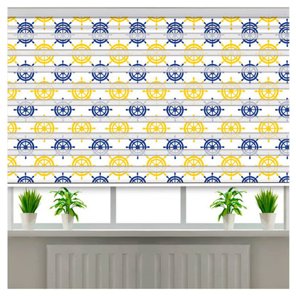Zebra Blinds for Windows and Doors with Dual Shade, Horizontal Stripes, Blinds for Home & Office (Customized Size, Archery Art Design)