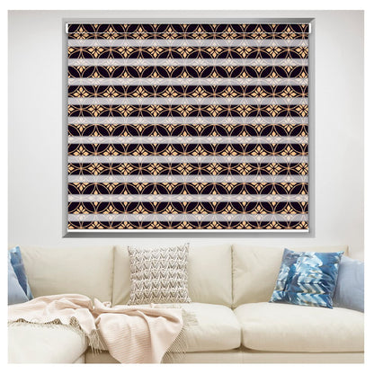 Zebra Blinds for Windows and Doors with Dual Shade, Horizontal Stripes, Blinds for Home & Office (Customized Size, Floral Pattern Design)