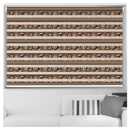 Zebra Blinds for Windows and Doors with Dual Shade, Horizontal Stripes, Blinds for Home & Office (Customized Size, Wave Floral Art)